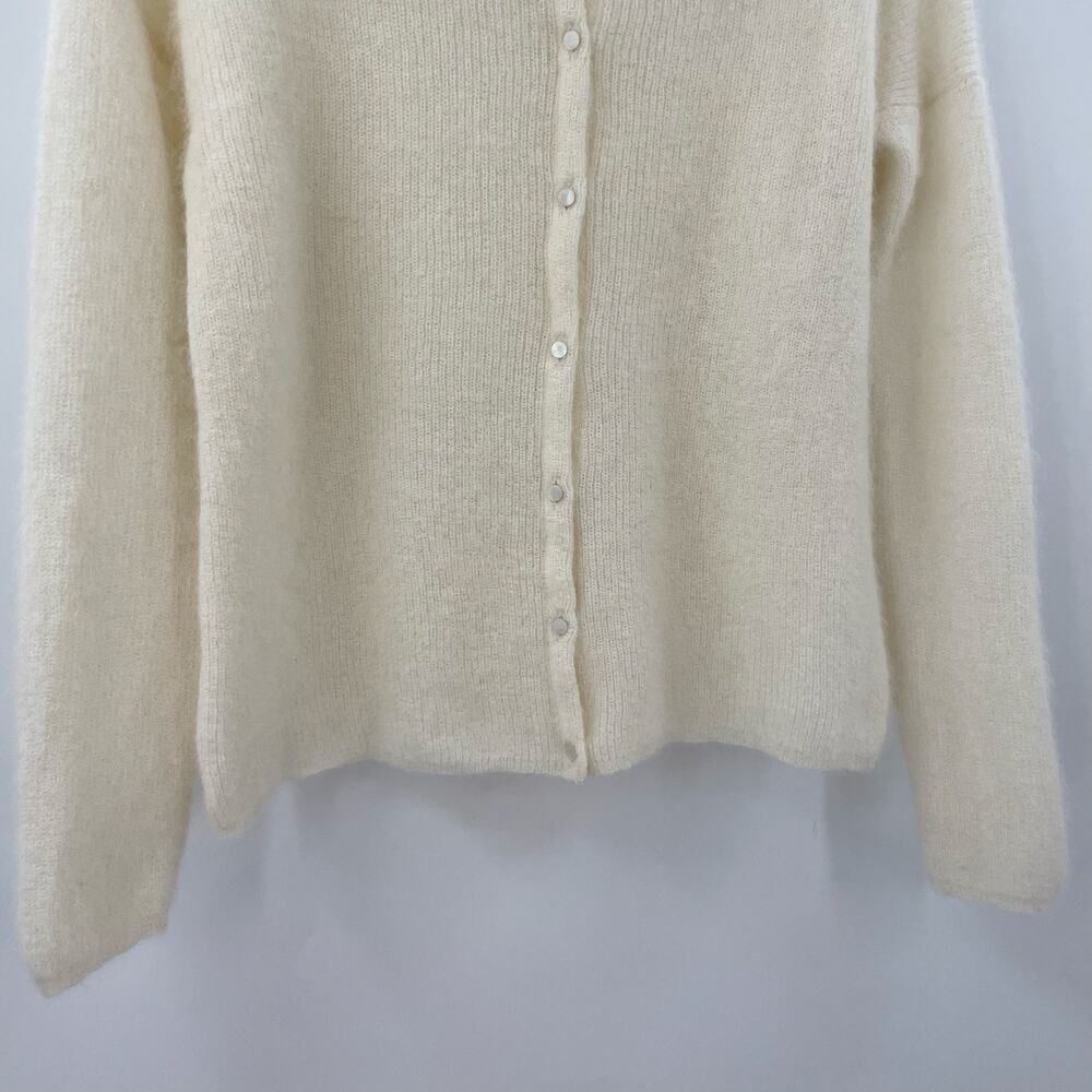 Sezane Gaspard Cardigan Sweater Ecru Mohair Alpaca Blend M - Picture 6 of 10